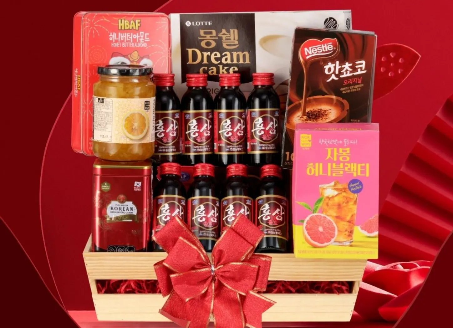 Giỏ qu&agrave; tết tr&agrave; H&agrave;n Quốc