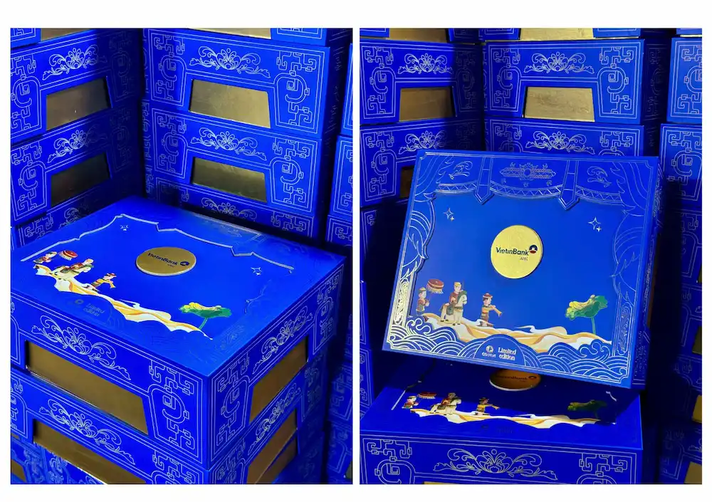 Thiết kế qu&agrave; tết theo nhận diện ng&acirc;n h&agrave;ng